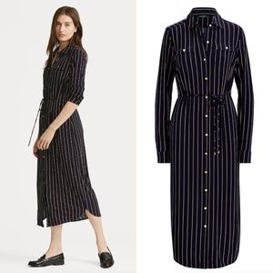 Lauren Ralph Lauren Striped Jersey Shirtdress